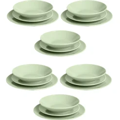 Service vaisselle 18 pièces céramique vert