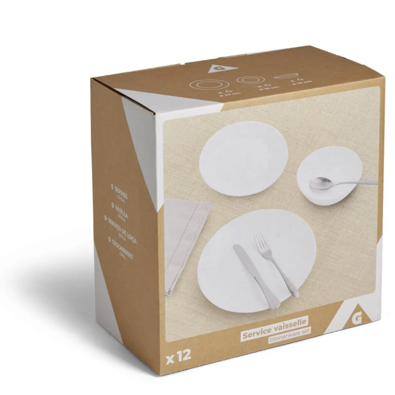 Service vaisselle opale 12 pièces