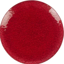 Service vaisselle rond en verre rouge transparent 18 pièces