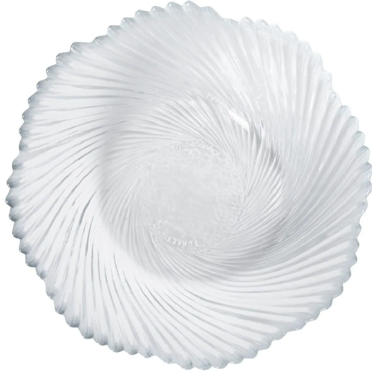 Service vaisselle transparent strié 18 pièces Marmara