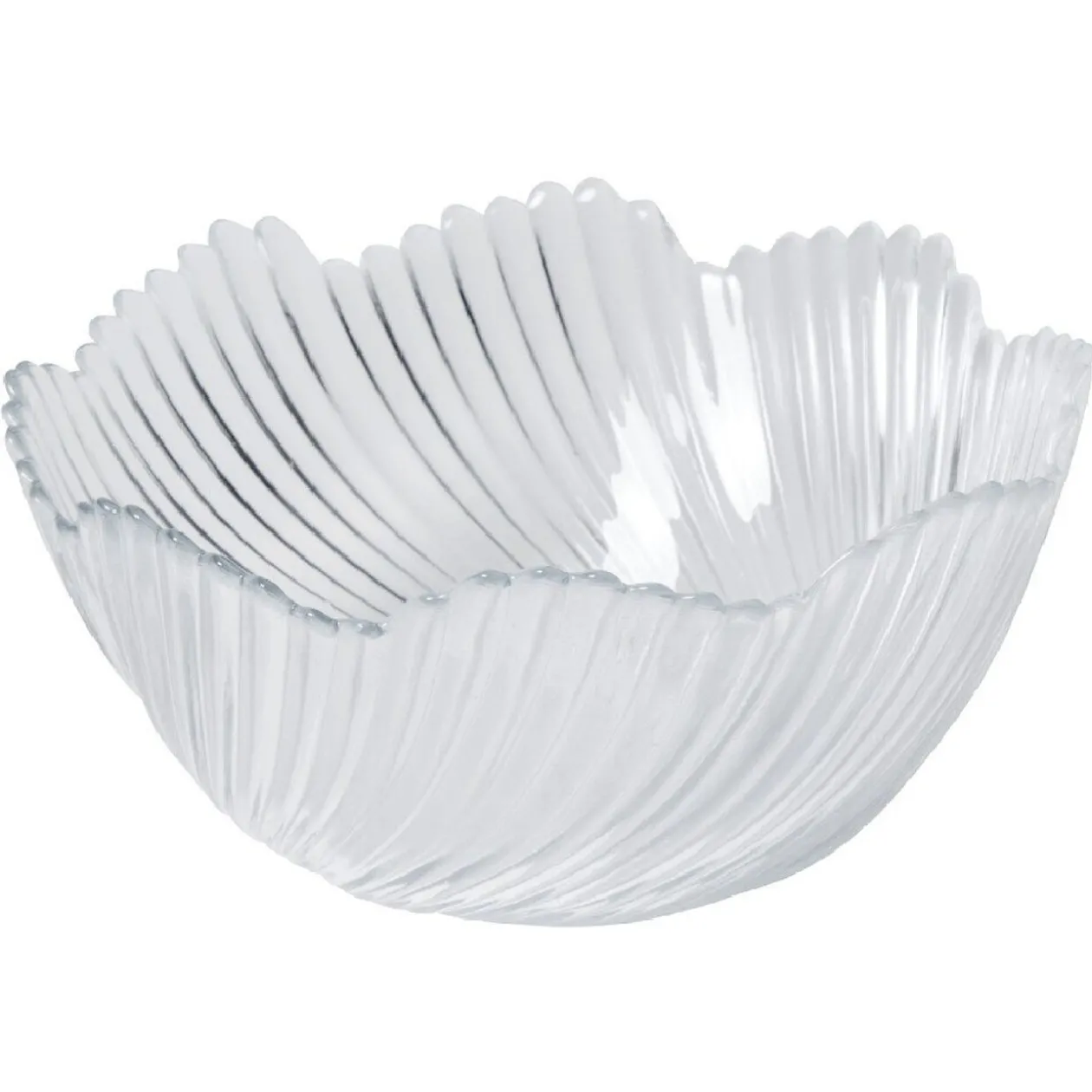 Service vaisselle transparent strié 18 pièces Marmara