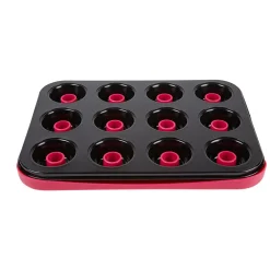 Set moule à muffins avec fond amovible et plateau