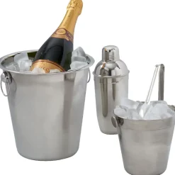 Set seau à glaces x2 avec shaker et pince inox 4 pièces