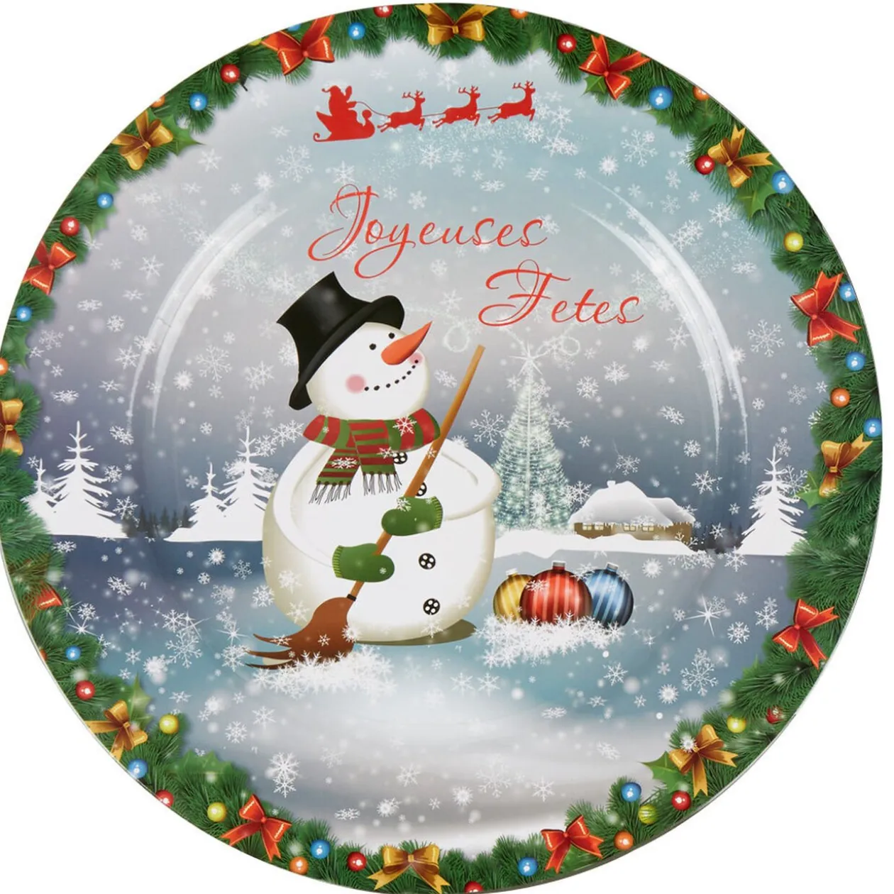 Sous assiette design bonhomme de neige