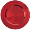 Sous assiette en plastique uni rouge
