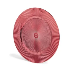 Sous assiette rond strié rouge Ø33cm