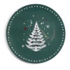 Sous assiette rond vert motif sapin de Noël Ø33cm