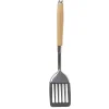 Spatule ajourée en inox avec manche en bois
