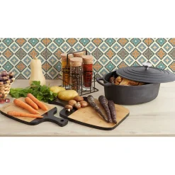 Support avec 4 pots à condiments