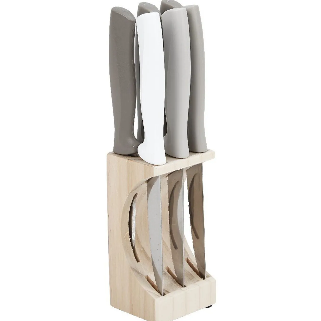 Support bois et 6 couteaux de cuisine