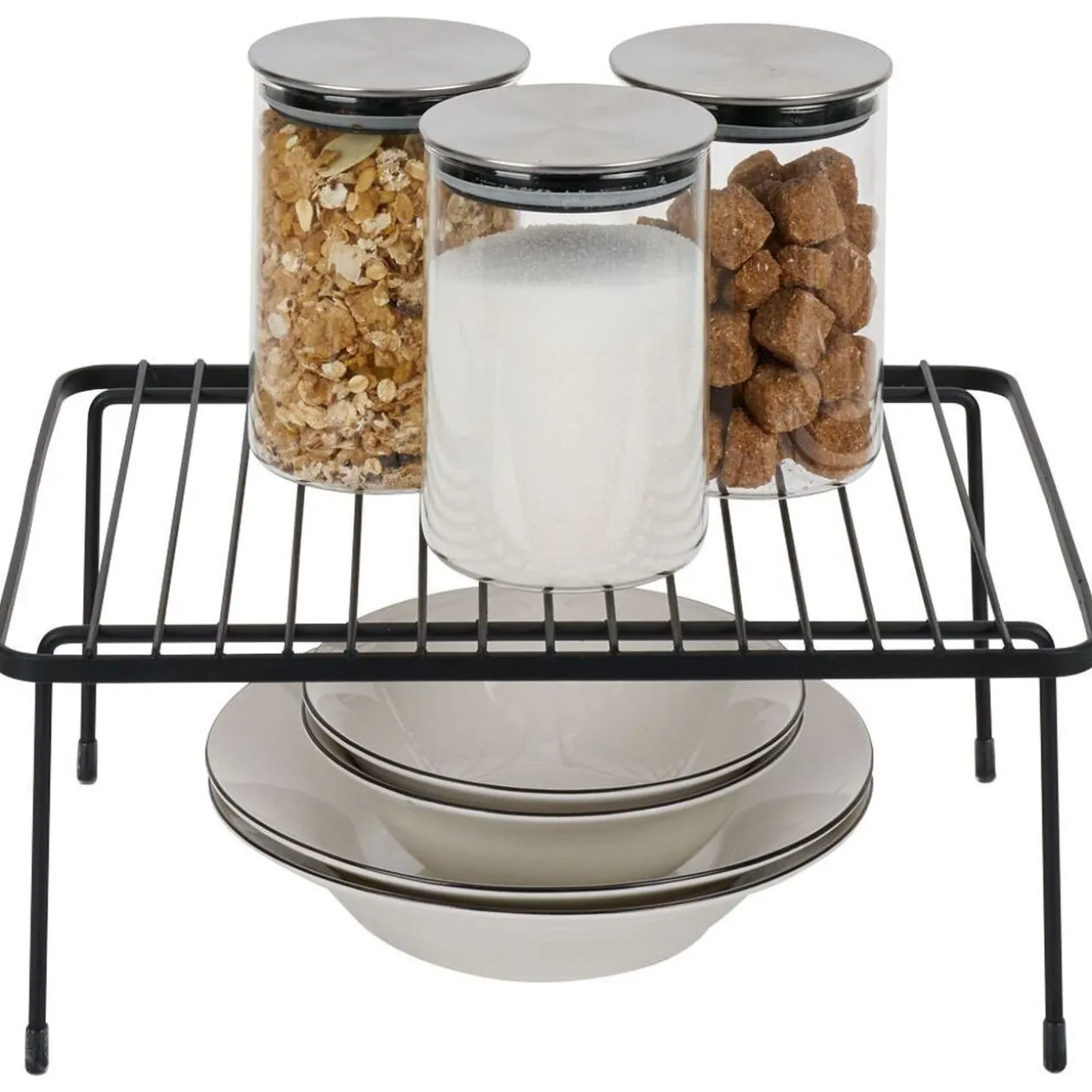 Support extensible en métal noir - L.43/69xl.20xH.14,5cm