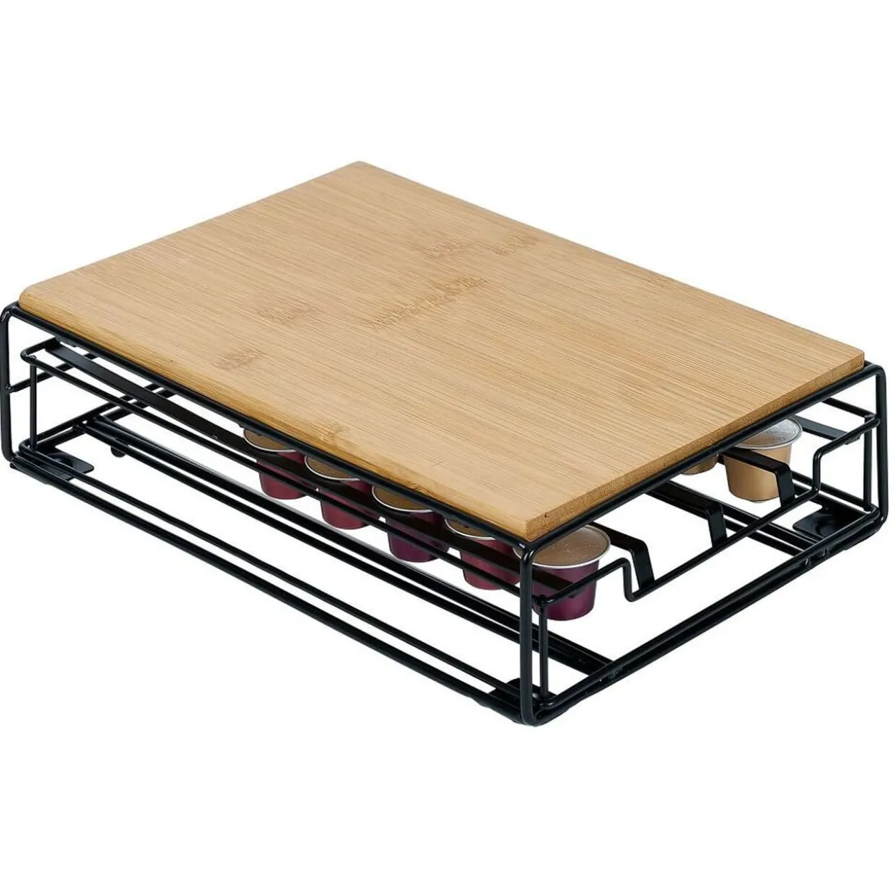 Support machine à café avec tiroir à capsules 21x31xH7,5cm