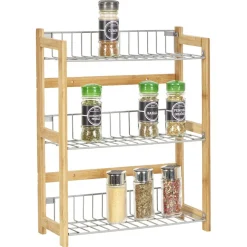 Étagère à épices en bambou 3 niveaux