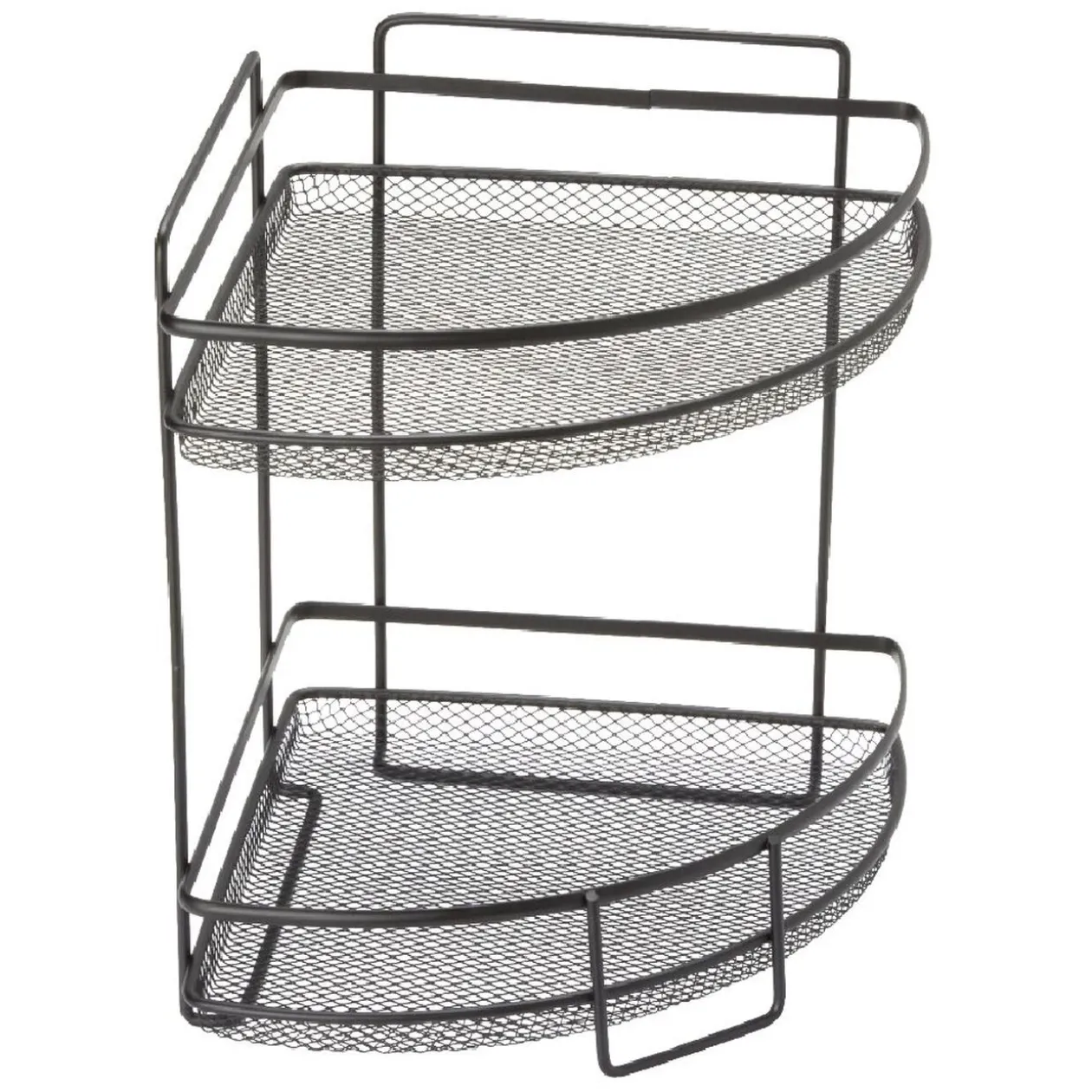 Étagère d'angle vintage métal noir 2 niveaux