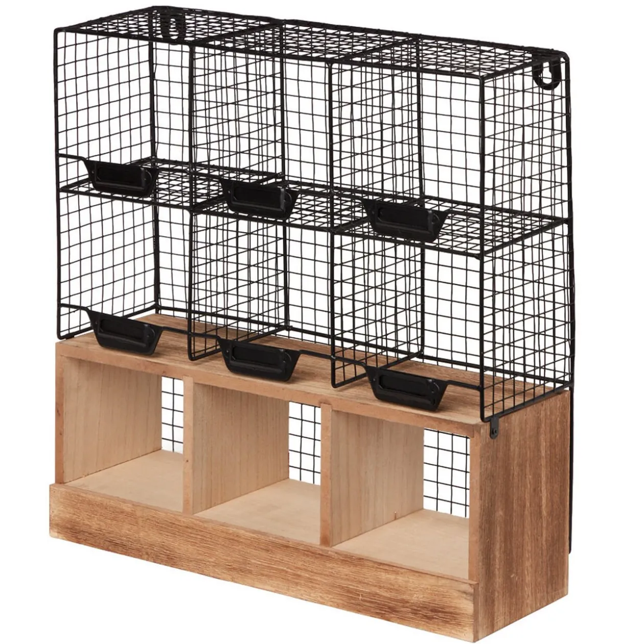 Étagère de cuisine 6 casiers pour épices noir naturel