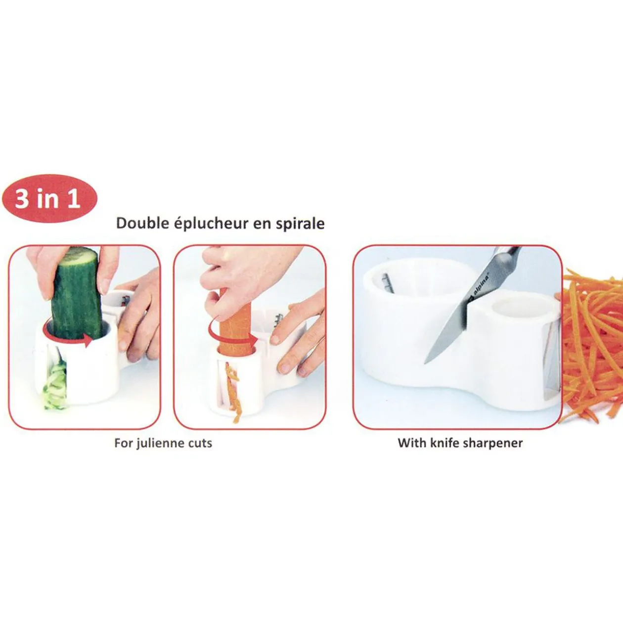 Taille légume spirale en inox