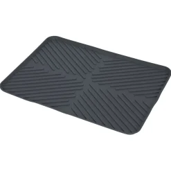 Tapis égouttoir en plastique rainuré gris - L.40xl.30cm