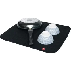 Tapis égouttoir noir pour évier 45x39cm