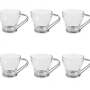 Tasse à café en verre et métal x 6