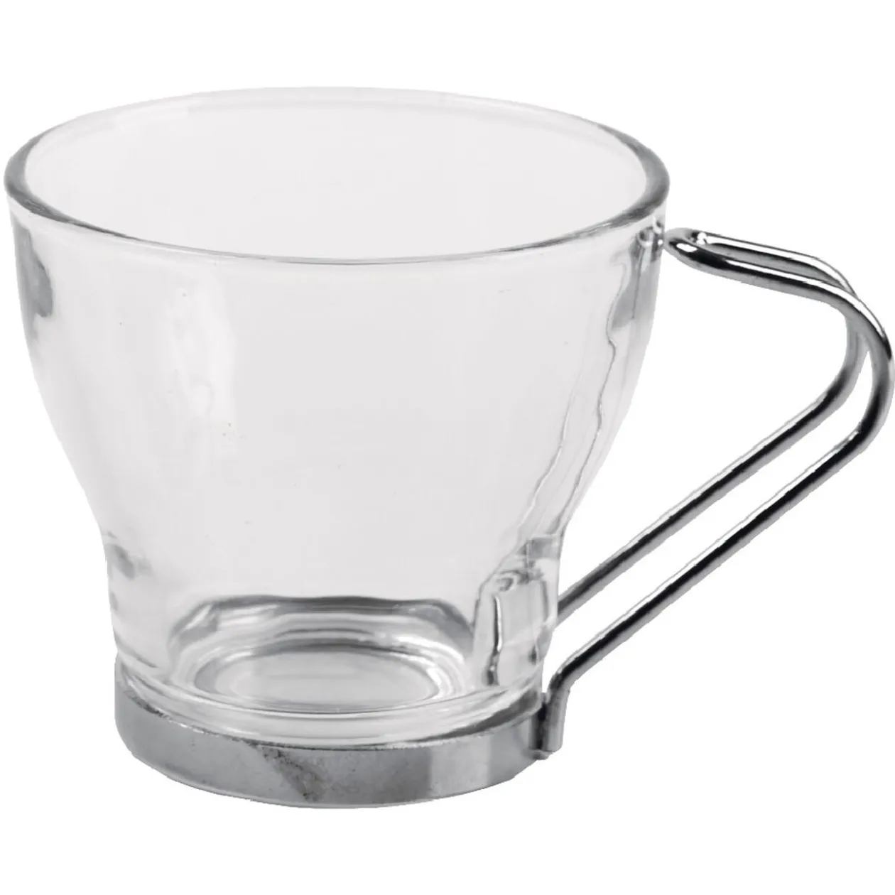 Tasse à café en verre et métal x 6