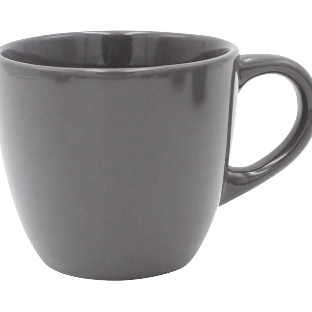 Tasse en faïence 22 cl uni gris brillant