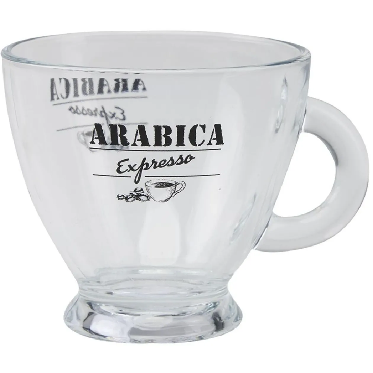 Tasse en verre transparent design café 23 cl