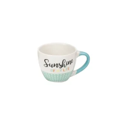 Tasse expresso porcelaine bleu inscription "Sunshine of my Life" 9 cl