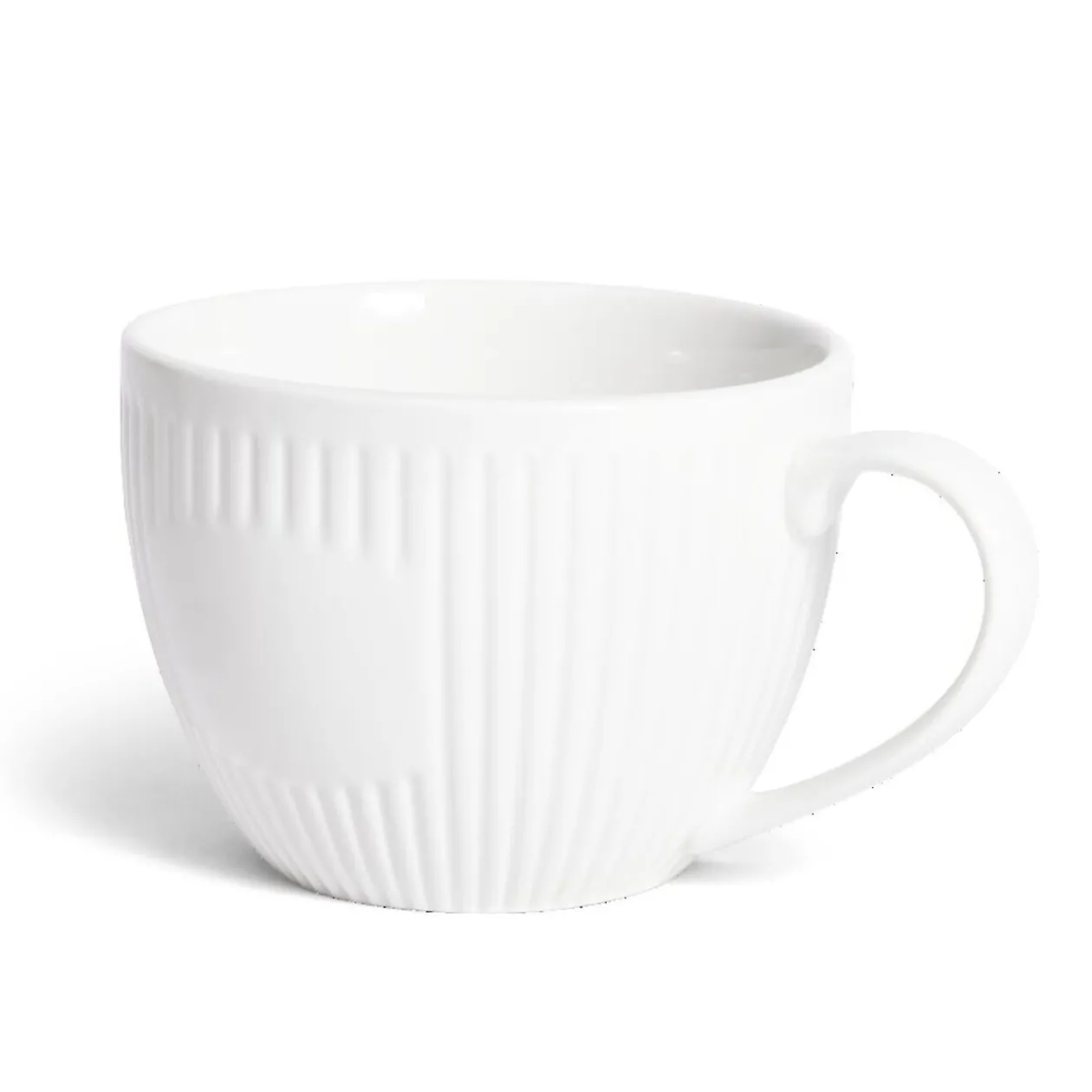 Tasse porcelaine 42cl strie embossée blanche