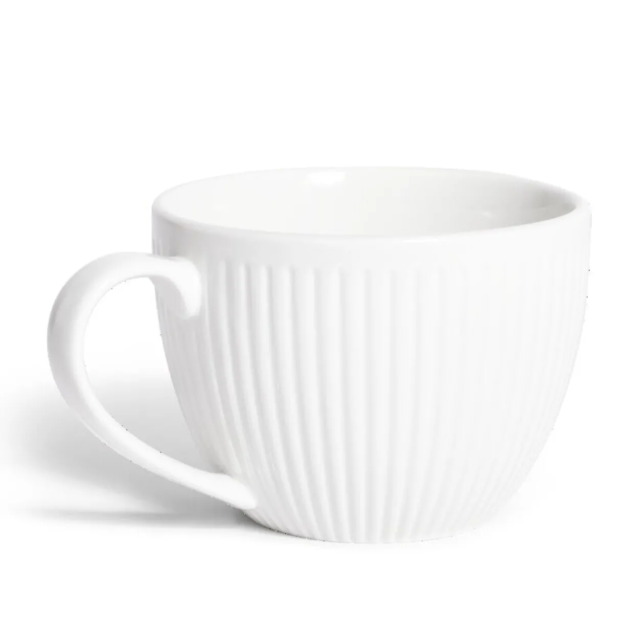Tasse porcelaine 42cl strie embossée blanche