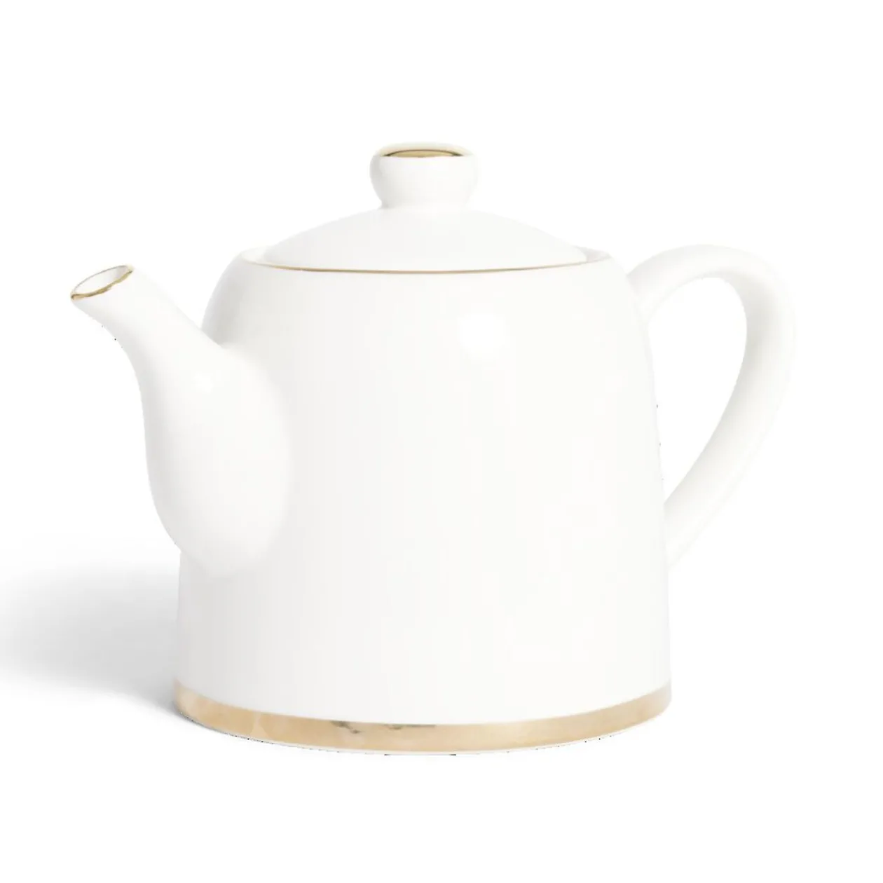 Théière 1L faïence blanc et doré Ø12xH15xm