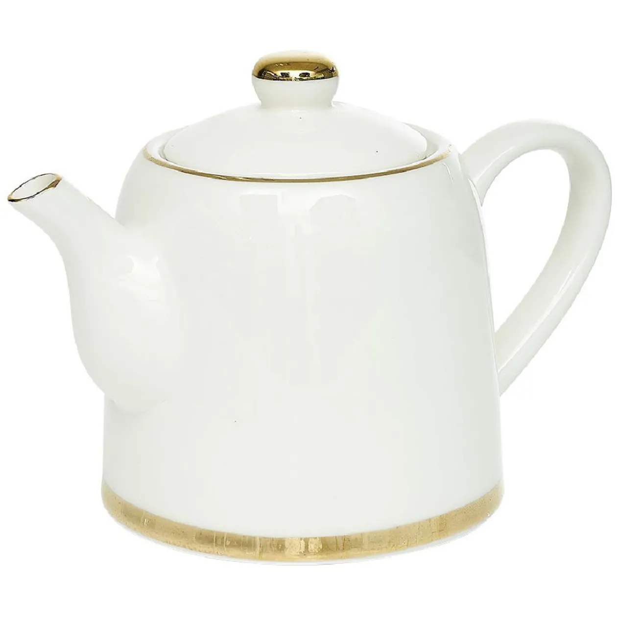 Théière 800ml blanche et dorée 20x12x15cm