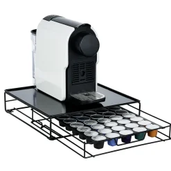 Tiroir à capsules plateau et grille en métal noir