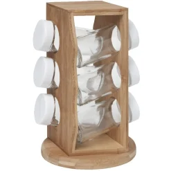 Tour à épices bambou avec pots