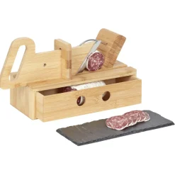 Trancheuse à saucisson avec tiroir et plateau ardoise