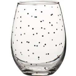 Verre à eau transparent motif pois
