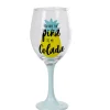 Verre à pied motif ananas