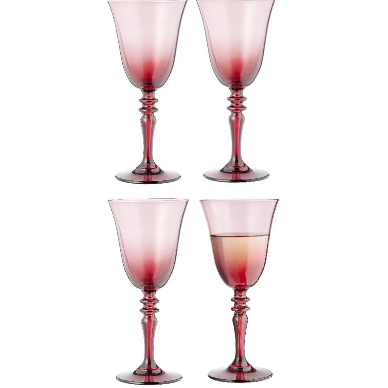 Verre à vin fumé rouge 27cl x4