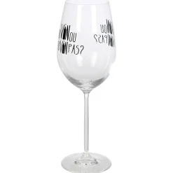 Verre à vin XL sur pied inscription Tu vin ou tu vin pas ? 75 cl