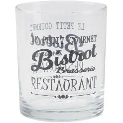 Verre bas en verre transparent design Bistrot x6