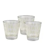 Verre bas style tropical motif ananas doré 25cl x3
