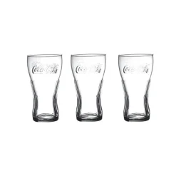 Verre Coca-Cola transparent x3