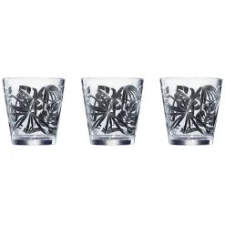 Verre conique bas motif feuillage 25,5 cl x3