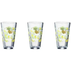 Verre conique haut motif exotique 32,5 cl x3