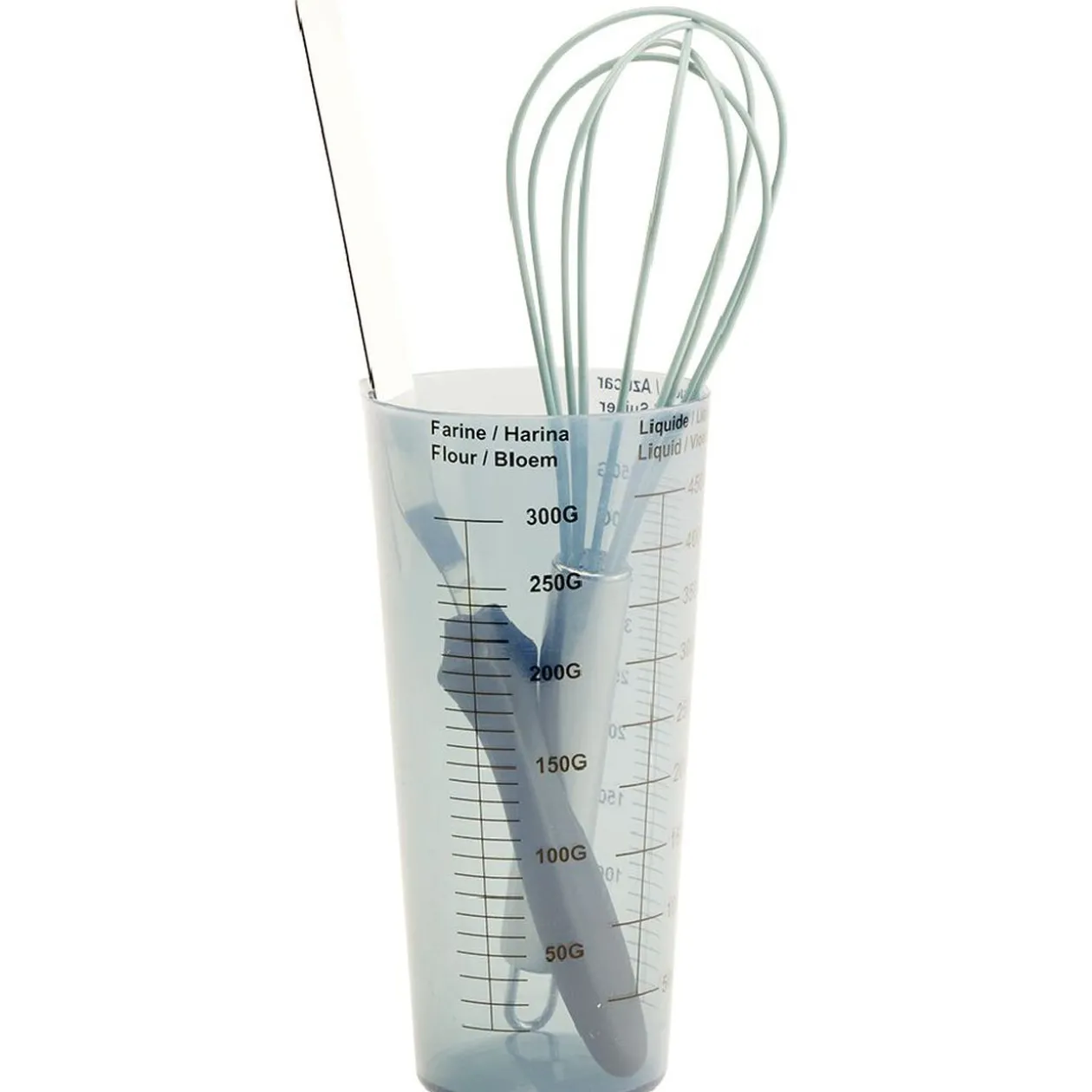 Verre doseur avec fouet et spatule