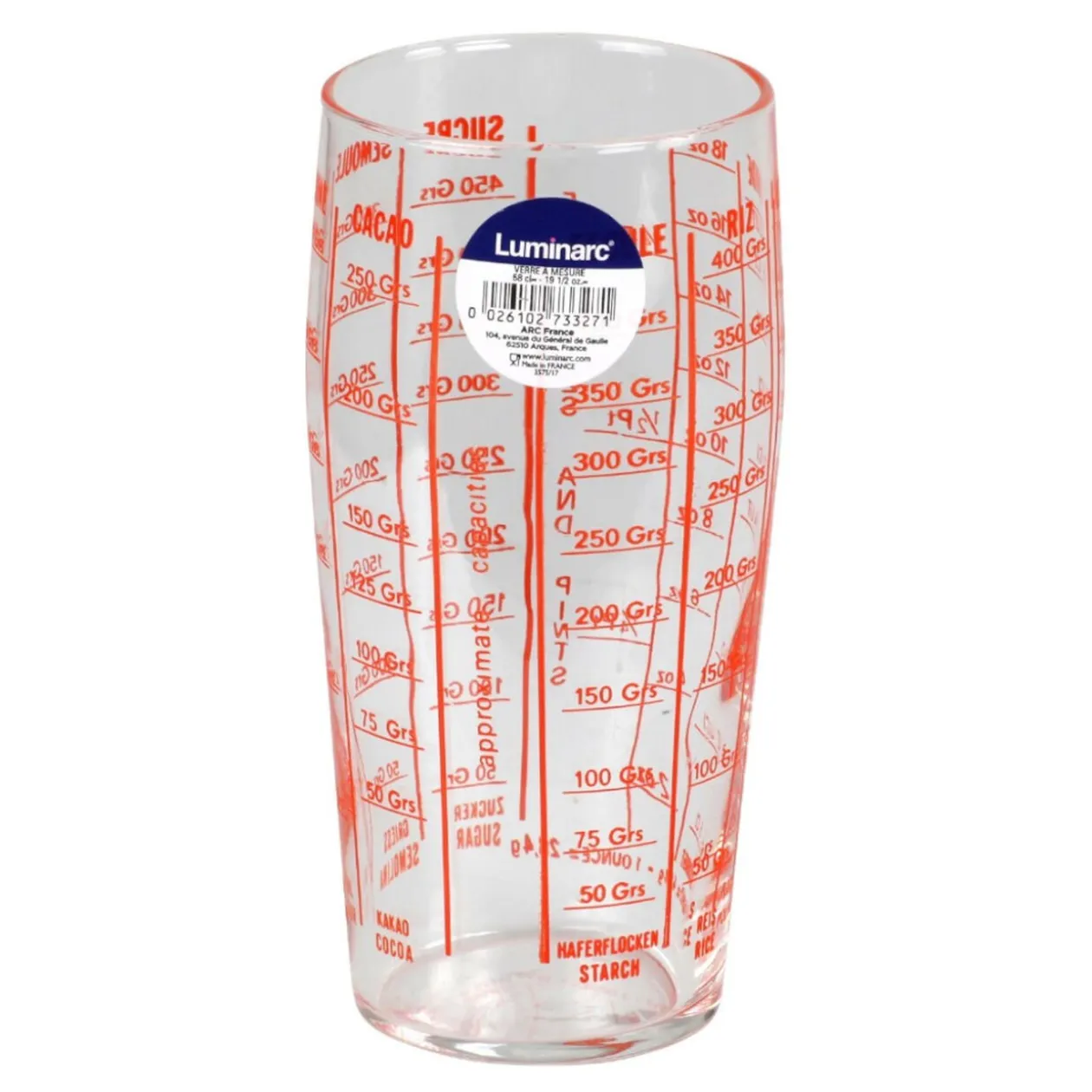 Verre doseur gradué Luminarc pour liquide et solide 58 cl