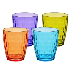 Verre gobelet coloré uni x 4