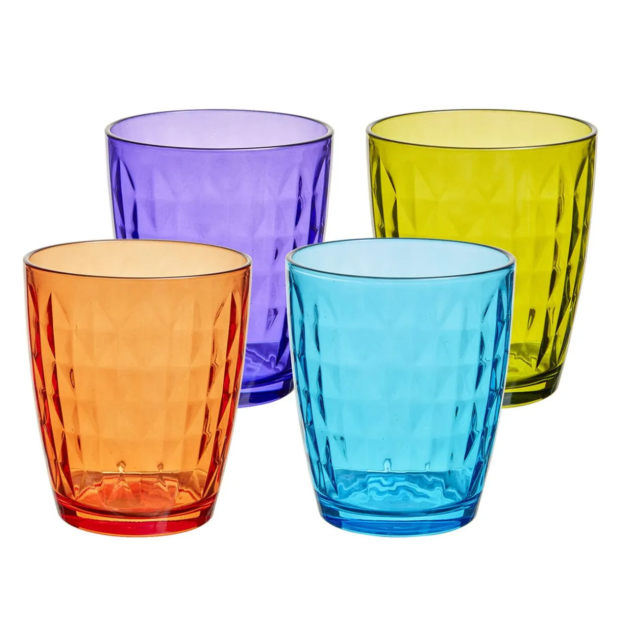 Verre gobelet coloré uni x 4