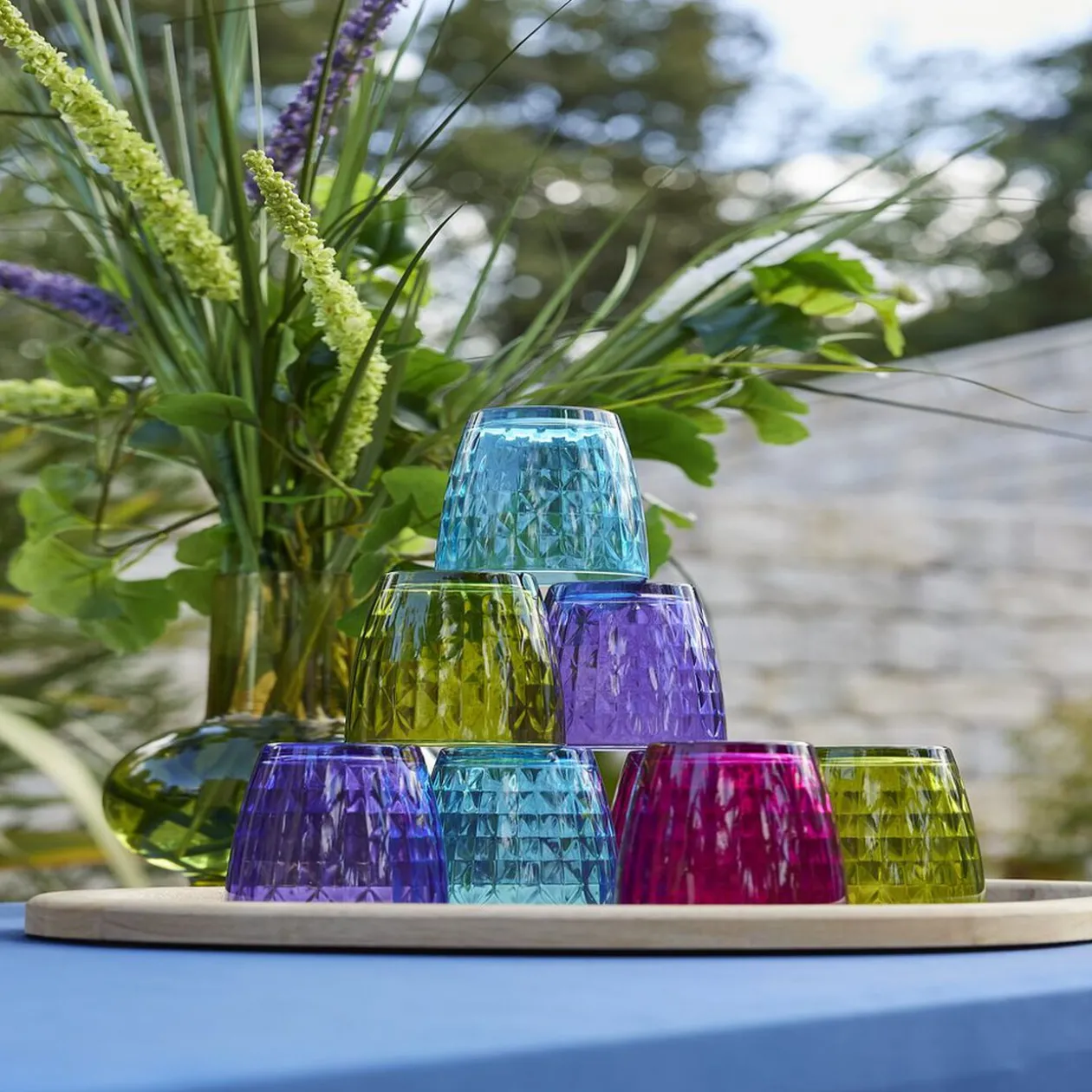 Verre gobelet coloré uni x 4