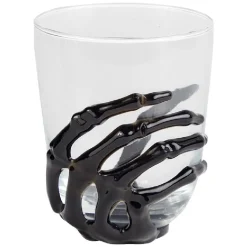 Verre main squelette Halloween noir transparent