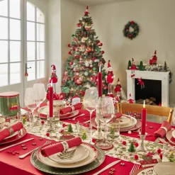 Verre Noël transparent avec centre sapin 3D Ø8xH8,5cm